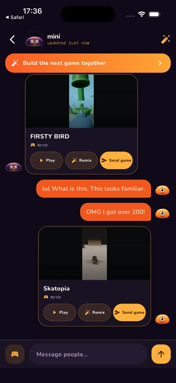 Circle messages in Slop