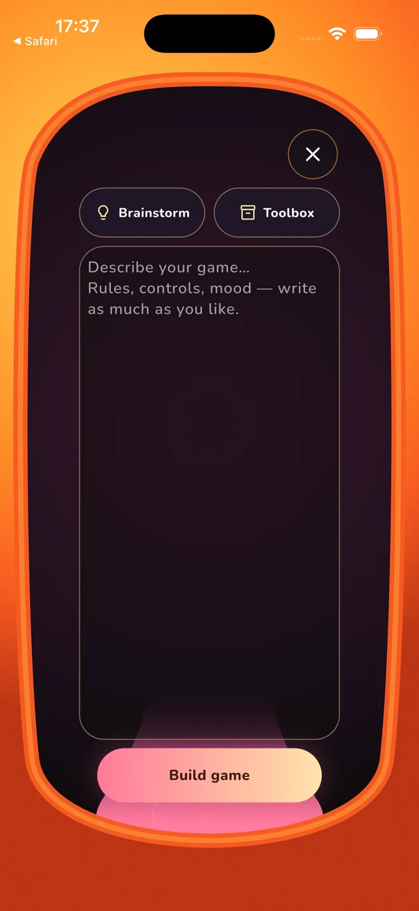 Build a game with Slop Agent