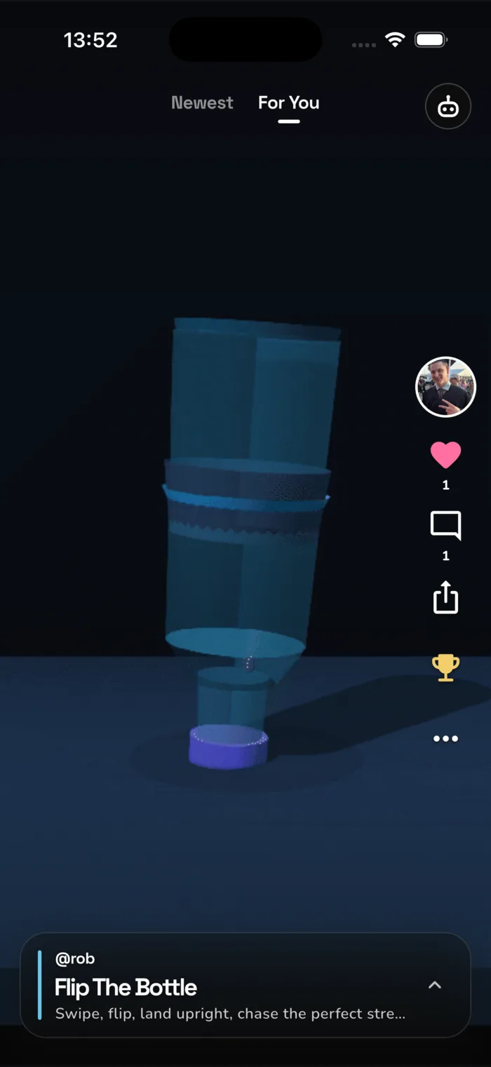 Flip the Bottle game in Slop