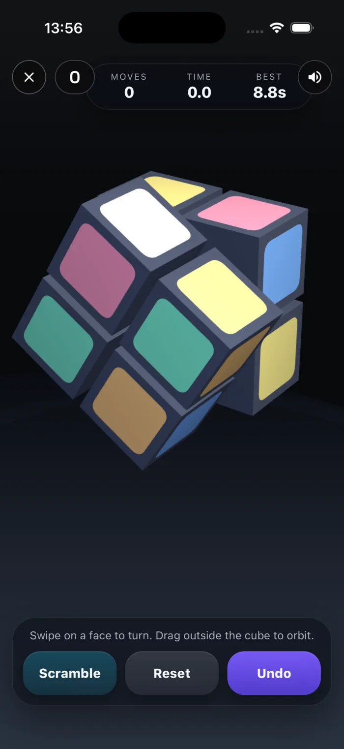 A Rubik's cube puzzle game in the Slop feed